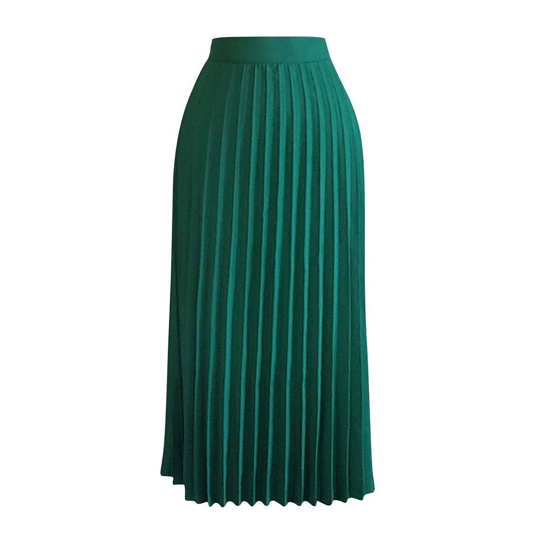 Green Pleated Skirt